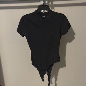 Fashion Nova Black Short Sleeve Bodysuit
